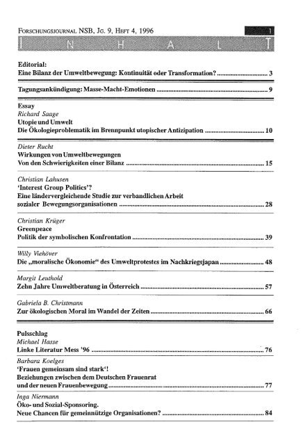 Vollversion (6.59 MB) - Forschungsjournal Soziale Bewegungen