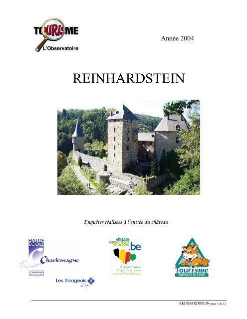 REINHARDSTEIN - Fédération du Tourisme de la Province de Liège