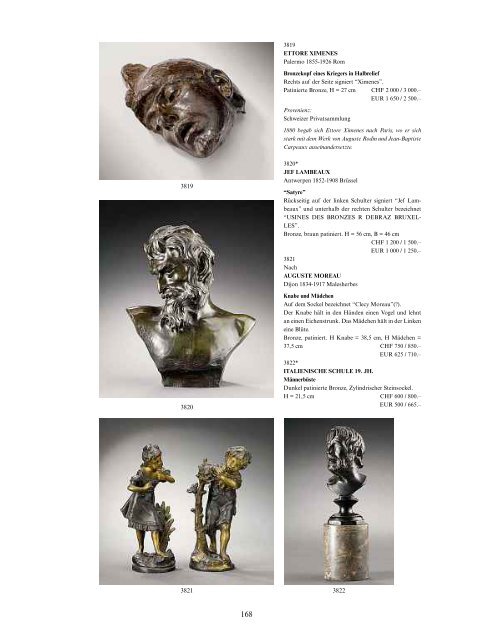 Skulpturen, Kat.-Nr. 3760-3834 - Galerie Fischer Auktionen AG