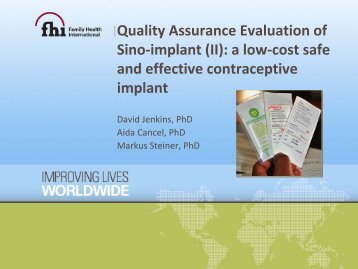 Quality Assurance Evaluation of Sino-implant (II): a low-cost safe ...