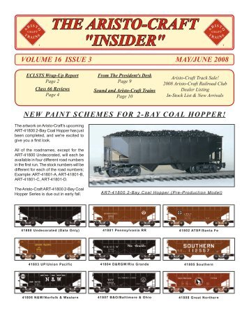 THE ARISTO-CRAFT "INSIDER" - G Scale News