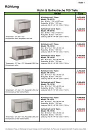 Gefriertische in 700 Tiefe - Gastro-Ausverkauf.de
