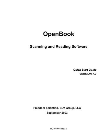 OpenBook 7.0 Quick Start Guide (PDF) - Freedom Scientific