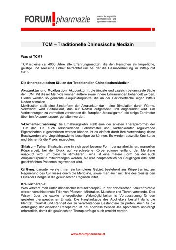 TCM – Traditionelle Chinesische Medizin - FORUM!pharmazie