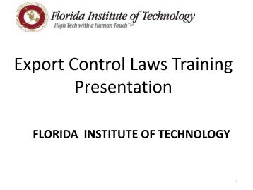 export control training presentation - Florida Institute of Technology