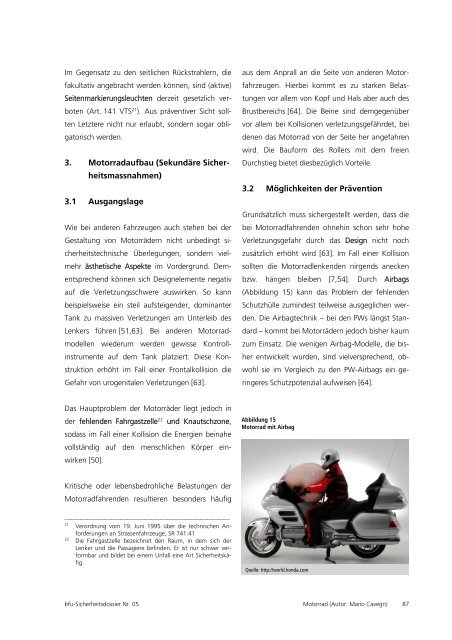 Motorradverkehr - Fonds für Verkehrssicherheit FVS