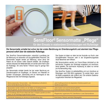 SensFloor® Sensormatte „Pflege“ - Future Shape