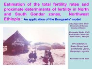 Estimation of the total fertility rates and proximate determinants of ...