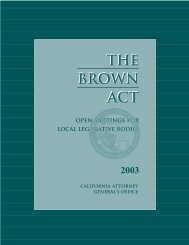 The Brown Act - Attorney General - State of California