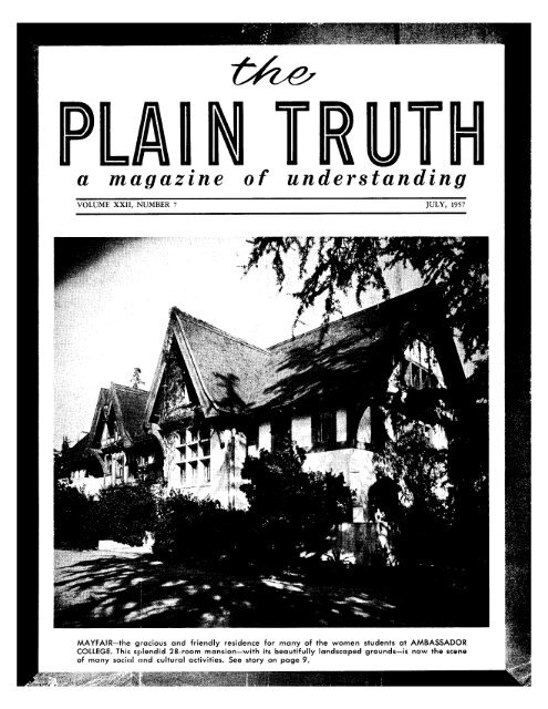 Plain Truth 1957 (Vol XXII No 07) - Herbert W. Armstrong Library ...