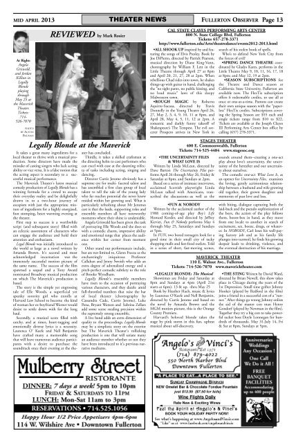 Mid April - Fullerton Observer