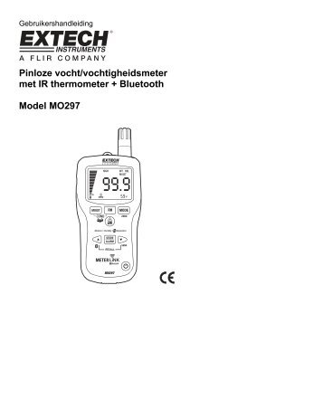 Pinloze vocht/vochtigheidsmeter met IR thermometer + Bluetooth ...