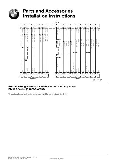 Mulit-wiring harness circuit diagrams without SA640 E46/All 4611