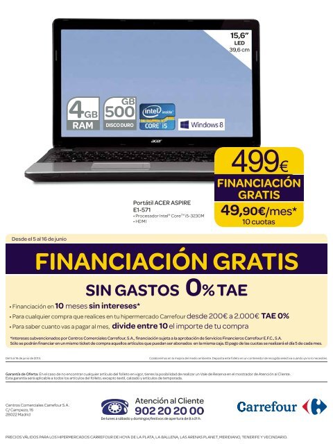 financiación gratis - Carrefour