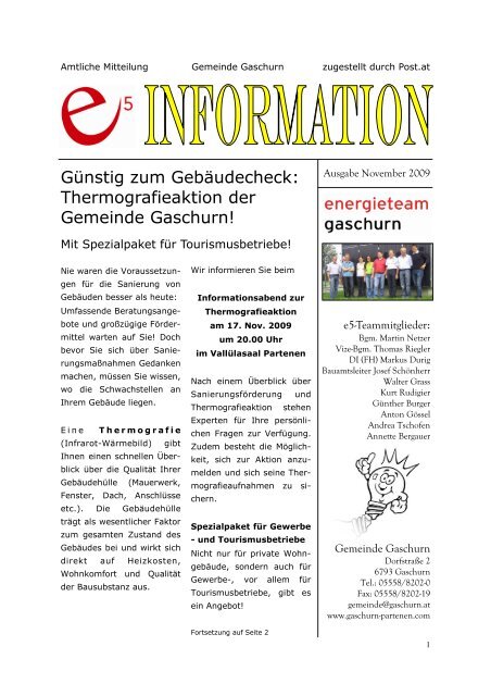 Thermografieaktion der Gemeinde Gaschurn!