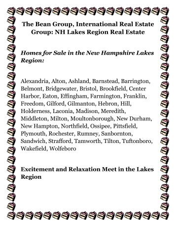 The Bean Group, International Real Estate Group: NH Lakes Region Real Estate