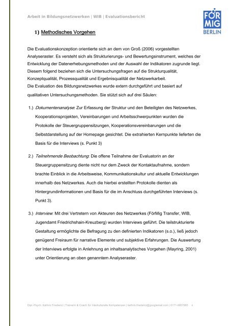 Evaluationsbericht WIB, 2012 - FörMig Berlin