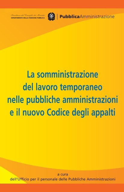 somministrazione del lavoro - Dipartimento Funzione Pubblica