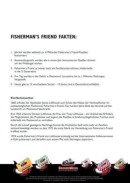 FISHERMAN'S FRIEND FAKTEN: