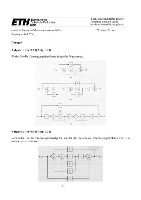 - 1 - Übung 6 Aufgabe 1 ([FrPE10] Aufg. 3.19) Finden Sie die ...