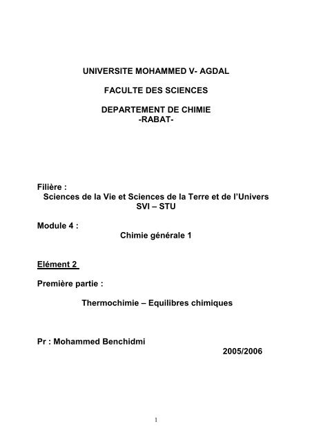 1 - Faculté des Sciences Rabat