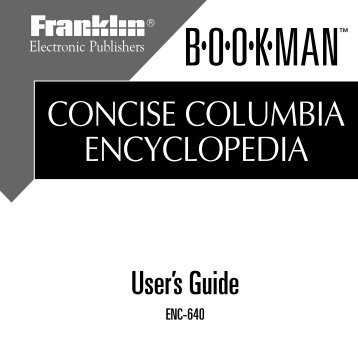 concise columbia encyclopedia - Franklin Electronic Publishers, Inc.
