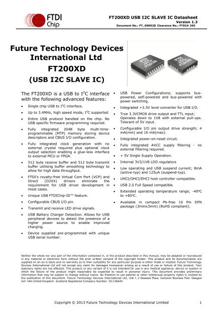 Ft200 Programmer Future Technology Devices International Ltd. FT200XD - FTDI