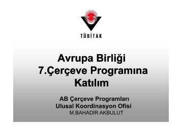 AB Çerçeve Programlarına Katılım - 7. Çerçeve Programı