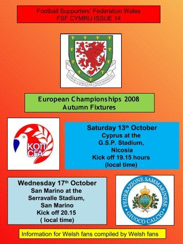 San Marino v Wales, San Marino - Football Supporters' Federation