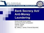 Bank Secrecy Act/ Anti-Money Laundering - Florida Office of ...
