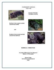 Wombat Husbandry Manual - Australasian Society of Zoo Keeping