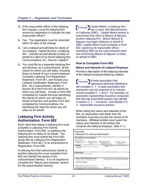 Lobbying Disclosure Information Manual - Fair Political Practices ...