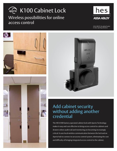 ASSA Aperio K100 Cabinet Lock Brochure - Galaxy Control Systems