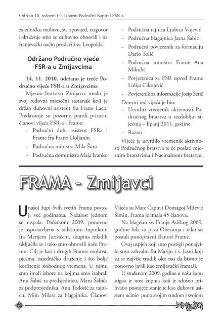 GOD. 15. BOŽIĆ, 2010. g. Br. 1 (24) - Franjevačka provincija ...