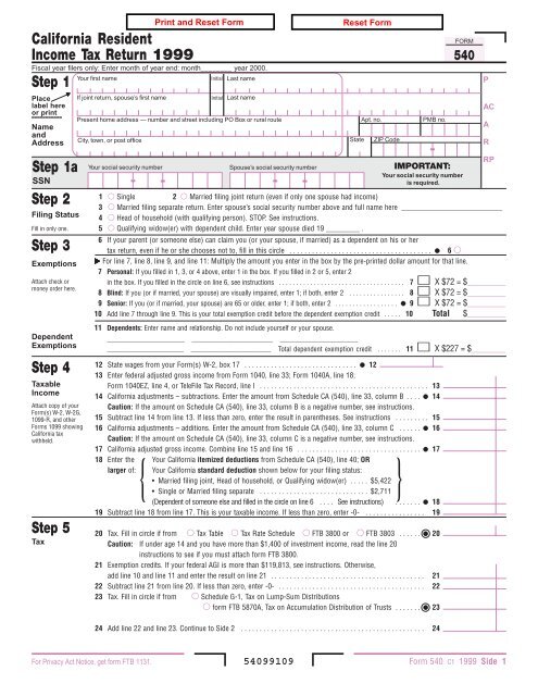 california state tax form