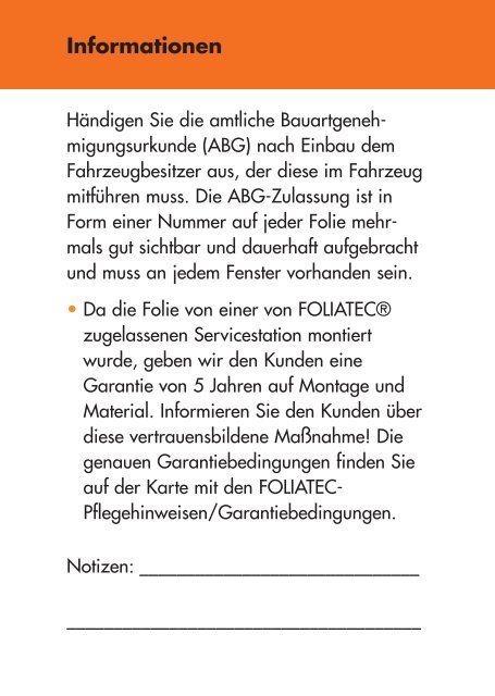 Leitfaden PDF zur Ansicht - Foliatec