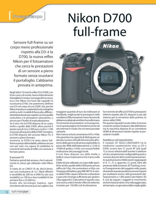 Nikon D700 full-frame - Fotografia.it