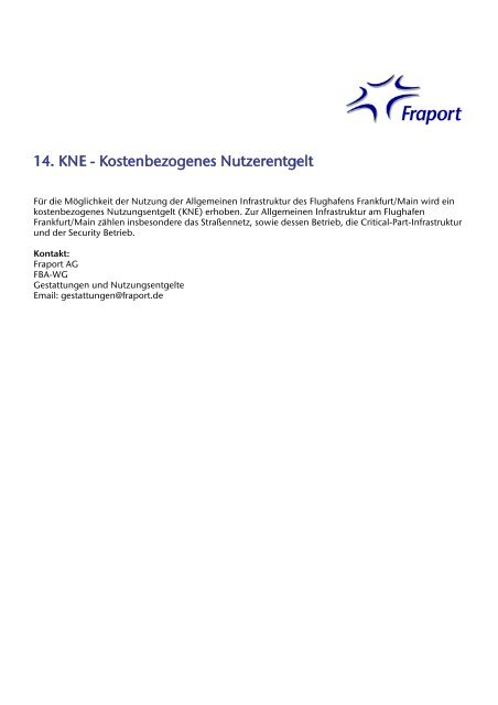 Verzeichnis der Leistungsentgelte - Fraport AG