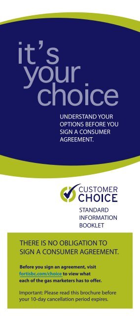 Customer Choice standard information booklet - FortisBC