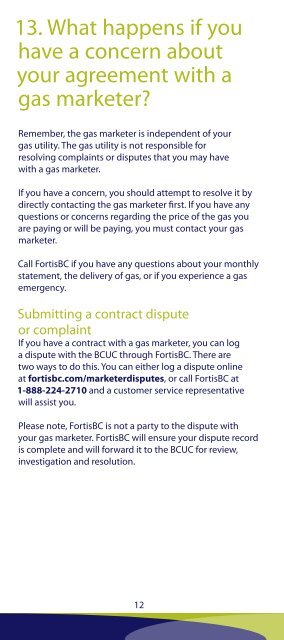 Customer Choice standard information booklet - FortisBC