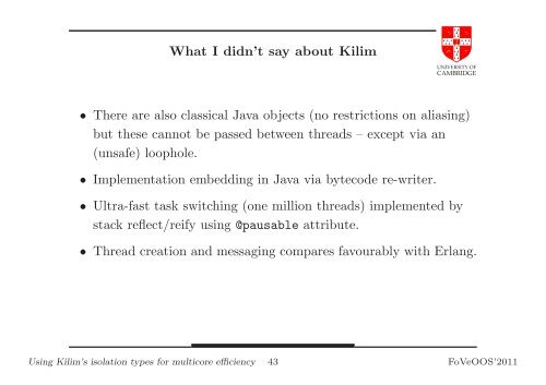 Using Kilim's isolation types for multicore efficiency