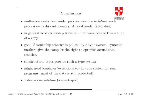 Using Kilim's isolation types for multicore efficiency