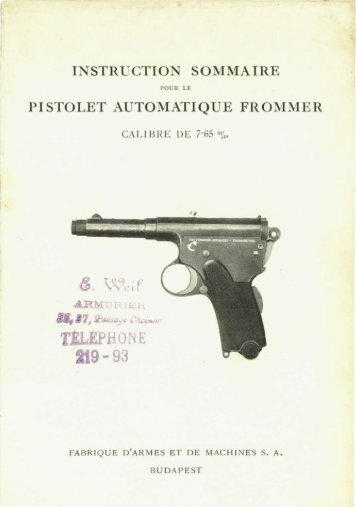 instruction sommaire pistolet automatique frommer - Forgotten ...