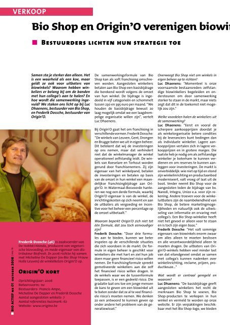 Lees mijn artikel uit Bio Actief nr. 1 in pdf-formaat - Frederika Hostens