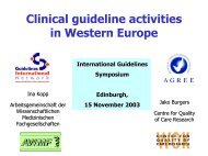 CPGs in Western Europe - Guidelines International Network