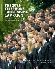 the 2013 telephone fundraising campaign - Fitzwilliam College ...