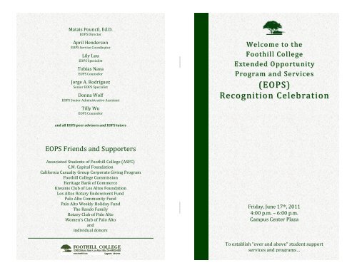 (EOPS) Recognition Celebration Recognition ... - Foothill College