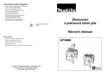 Návod k použití Pokosová pila MAKITA LF1000