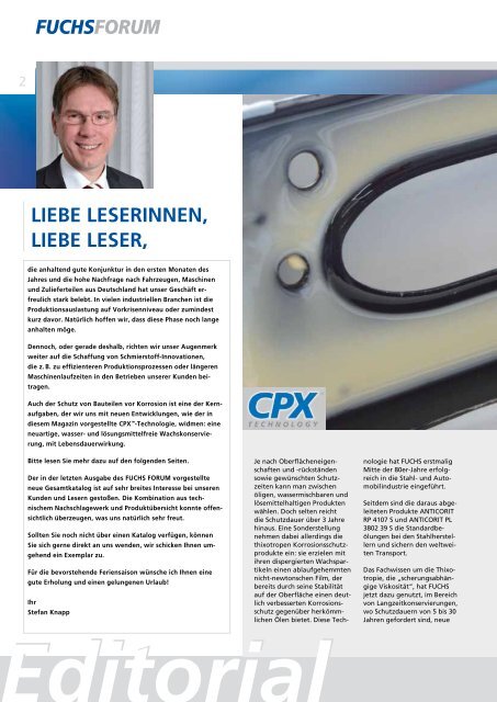 CPX™-TeChnoLoGie - fuchs europe schmierstoffe gmbh