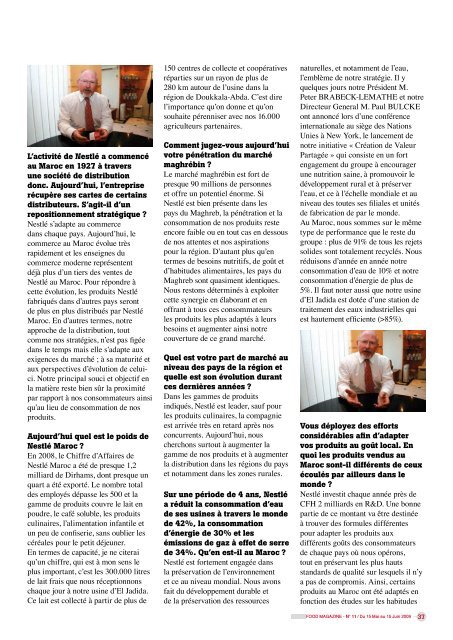 Cosumar L'entreprise du mois - FOOD MAGAZINE